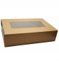 Preview: Kuchenverpackung mit Sichtfenster natur gross, für Mehlspeisen, 28x19x7cm